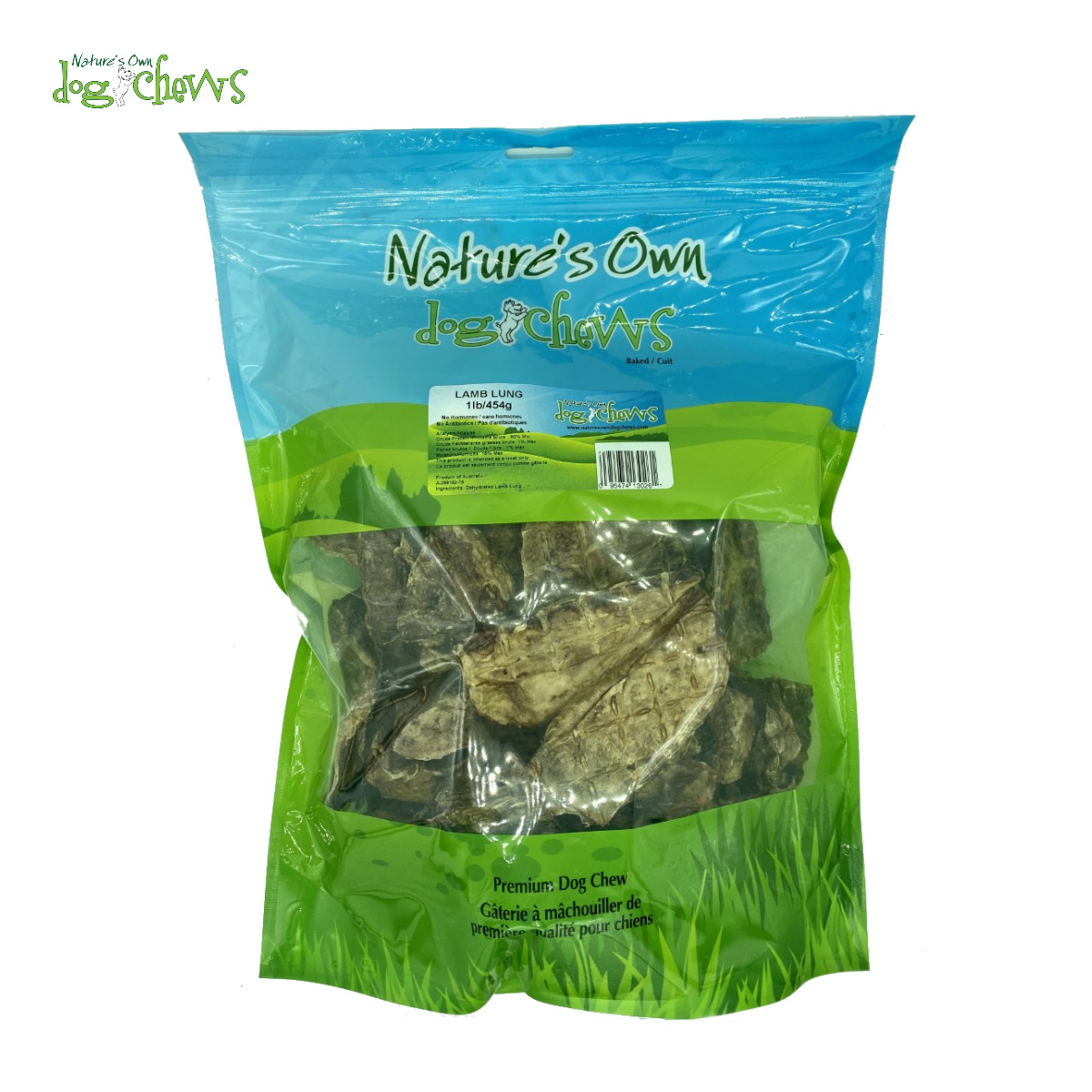 Lamb Lung Chew (1lb./ 454g) - Nature`s Own Dog Chews 