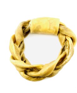 BIG DOG Braided Buffalo Cheek Donut (7-8 inch)Natural colour with a hint of mint